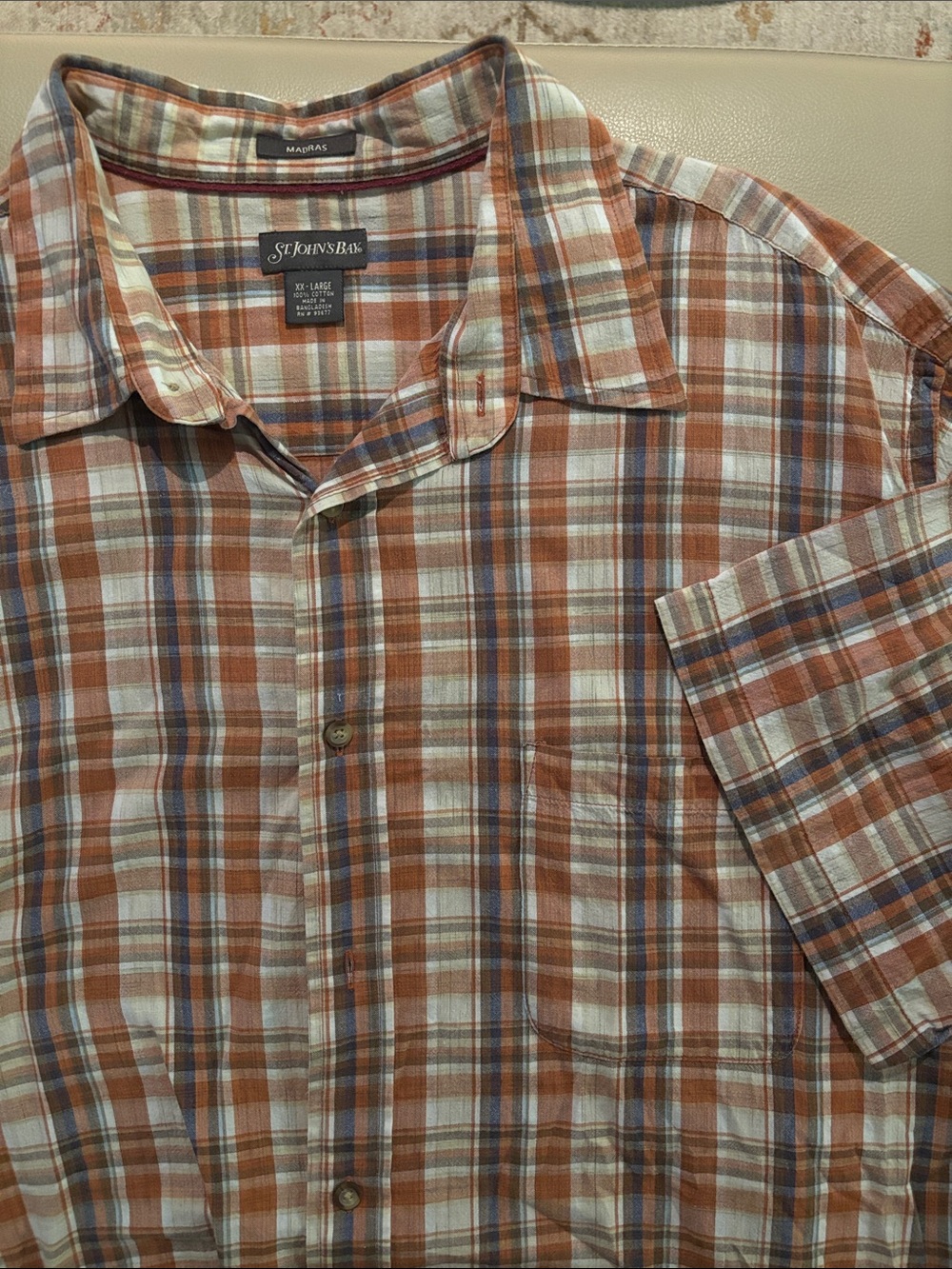 St. John's Bay Madras Short-Sleeve Button-Up Shirt